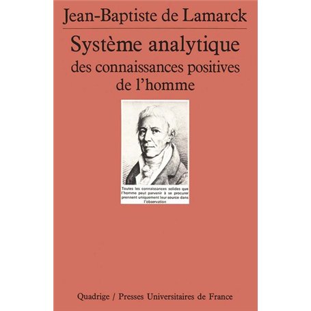 Système analytique des connaissances positives de l'homme