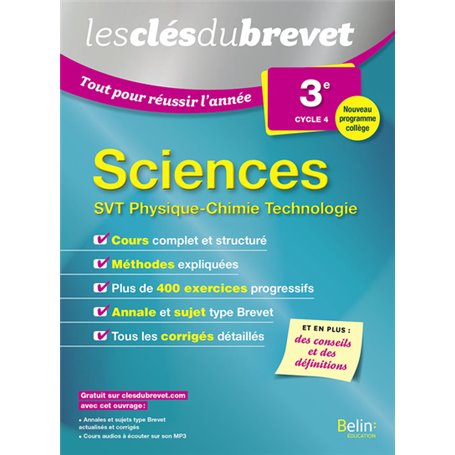 Sciences (SVT, Physique-chimie, Technologie) - 3ème