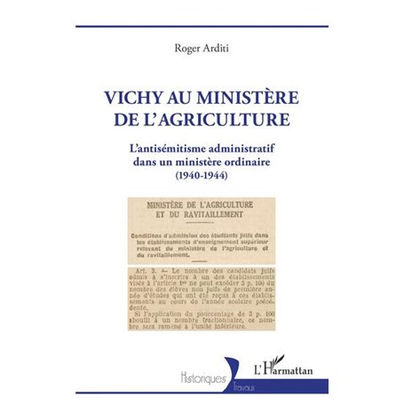 Vichy au ministère de l'agriculture