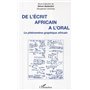 De l'écrit africain à l'oral