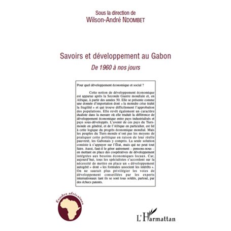 Savoirs et développement au Gabon