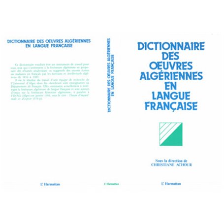 Dictionnaire des oeuvres algériennes en langue française
