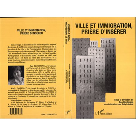 VILLE ET IMMIGRATION, PRIÈRE D'INSÉRER
