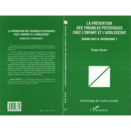 LA PRÉVENTION DES TROUBLES PSYCHIQUES CHEZ L'ENFANT ET L'ADOLESCENT