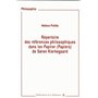 Répertoire des références philosophiques dans les Papirer (Papiers) : Soren Kierkegaard