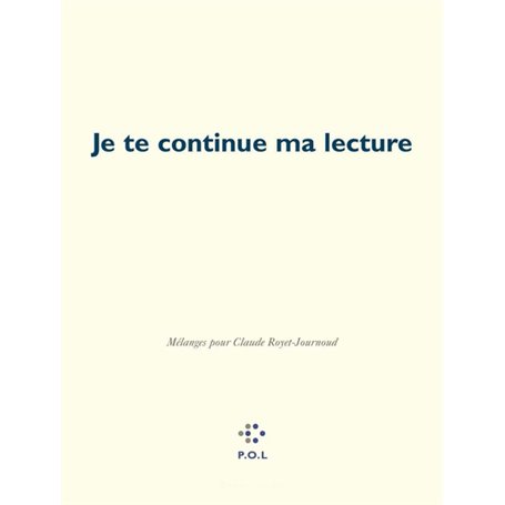 Je te continue ma lecture