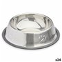 Mangeoire pour chiens Argenté Gris Caoutchouc Métal 35 x 0,03 x 25 cm