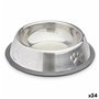 Mangeoire pour chiens Argenté Gris Caoutchouc Métal 15 x 4 x 15 cm (24