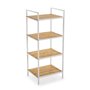 Etagère de salle de bains Versa White Métal PVC Bambou (32,5 x 95 x 39