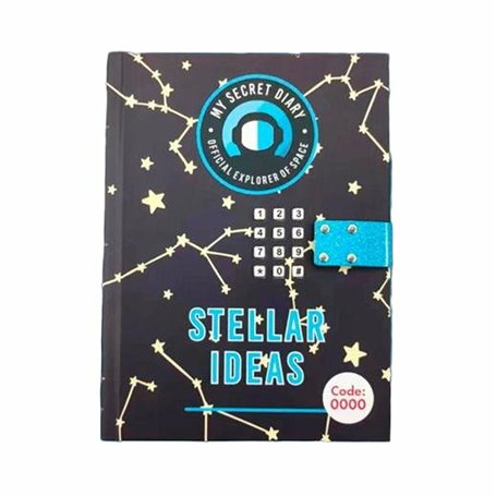 Journal avec code secret Roymart Stellar Ideas 15 x 20,5 x 3 cm