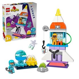 Playset Lego 10422 3 in 1 Space Shuttle Adventure 58 Pièces LEGO 10422 DUPLO L'Aventure en Navette Spatiale 3-en-1. Jouet de Const
