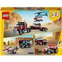 LEGO 31146 Creator 3en1 Le Camion Remorque avec Hélicoptere. Jouet d'H