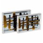 Plateau apéritif Blanc Noir Doré PVC Verre Abstrait 45 x 31 x 4,2 cm (