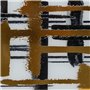Plateau apéritif Blanc Noir Doré PVC Verre Abstrait 45 x 31 x 4,2 cm (
