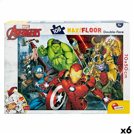 Puzzle Enfant The Avengers Double face 108 Pièces 70 x 1,5 x 50 cm (6 