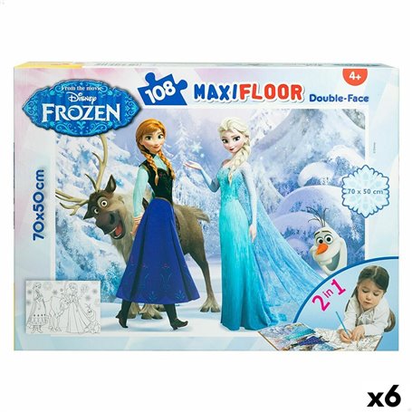 Puzzle Enfant Frozen Double face 108 Pièces 70 x 1,5 x 50 cm (6 Unités