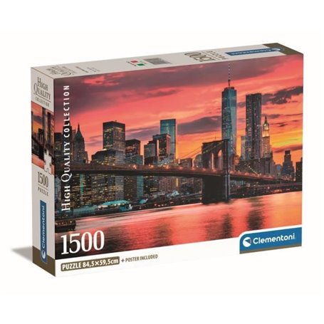 Clementoni - 1500p East River at Dusk - 59.2 x 84.3 cm - Avec poster
