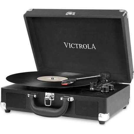 Platine Valise VICTROLA - Bluetooth - 3 Vitesses - Noir