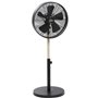 CALIFORNIA Noir & Bois - Ventilateur sur pied Ø40cm 50W oscillant