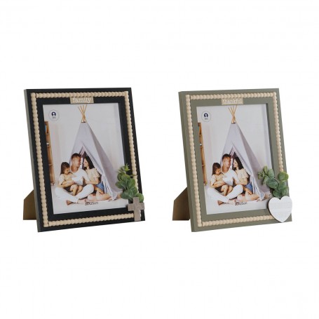 Cadre photo Home ESPRIT Noir Vert Naturel Verre Bois MDF Scandinave 26