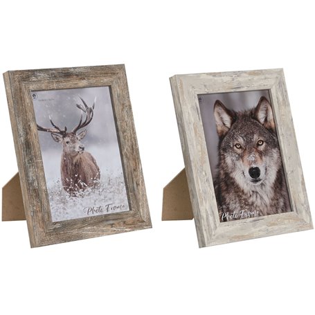 Cadre photo Home ESPRIT Blanc Naturel Aluminium Verre polystyrène Scan