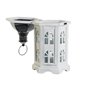 Lanterne DKD Home Decor Finition vieillie Blanc Gris foncé Bois Verre