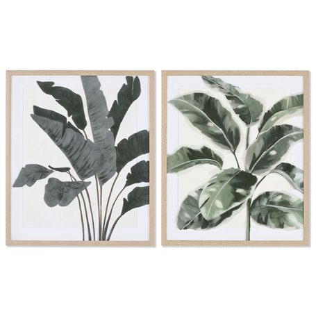 Cadre Home ESPRIT Feuille d'une plante Scandinave 52,8 x 2,5 x 62,8 cm