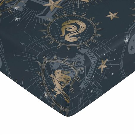 Drap housse Harry Potter Bleu Doré 105 x 200 cm