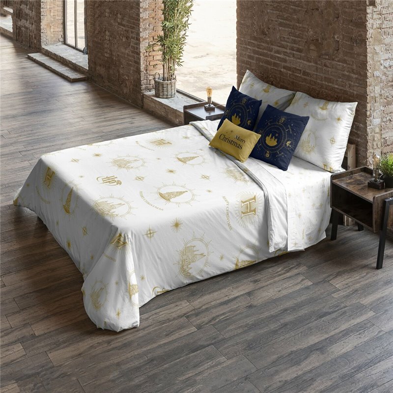 Image secondaire de Housse de Couette Harry Potter Hogwarts Gold Christmas Multicouleur 175 Fils 180 x 220 cm Lit 1 personne