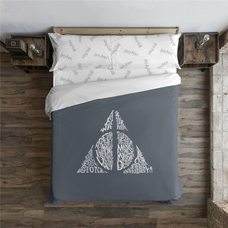 Housse de Couette Harry Potter Deathly Hallows Multicouleur 175 Fils 140 x 200 cm Lit 1 personne