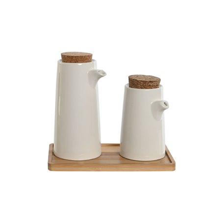 Ensemble salière et poivrier Home ESPRIT Blanc Bambou Grès 20,6 x 12 x