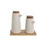 Ensemble salière et poivrier Home ESPRIT Blanc Bambou Grès 20,6 x 12 x