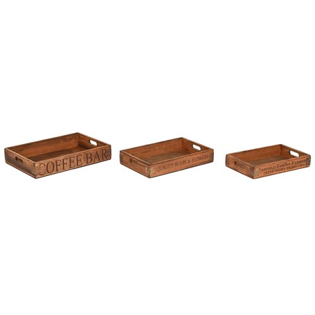 Jeux de plateaux Home ESPRIT Naturel Bois d'épicéa 56 x 38 x 10 cm (3 