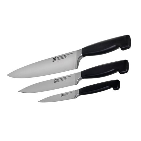 Ensemble de Couteaux Zwilling 35048-000-0 Noir Acier (3 Unités) Plasti