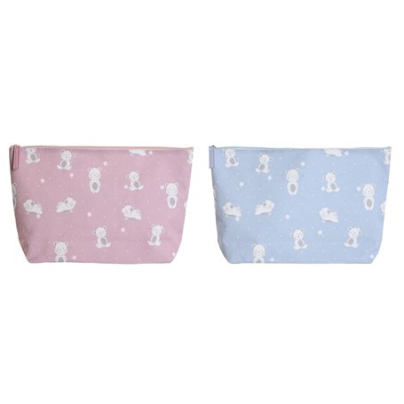 Nécessaire de Voyage DKD Home Decor Bleu Rose polialgodon osos 33 x 8
