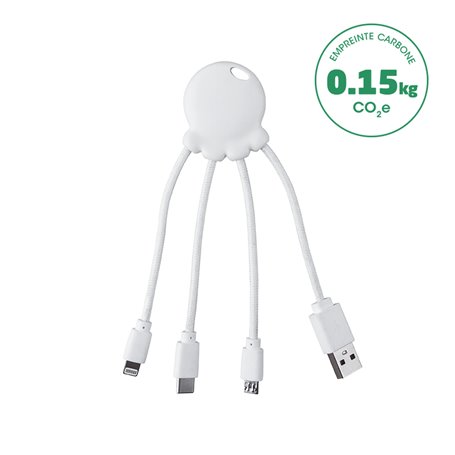 Câble 3 en 1 Octopus Ecoresponsable USB A/micro USB & USB C & Lightning 0