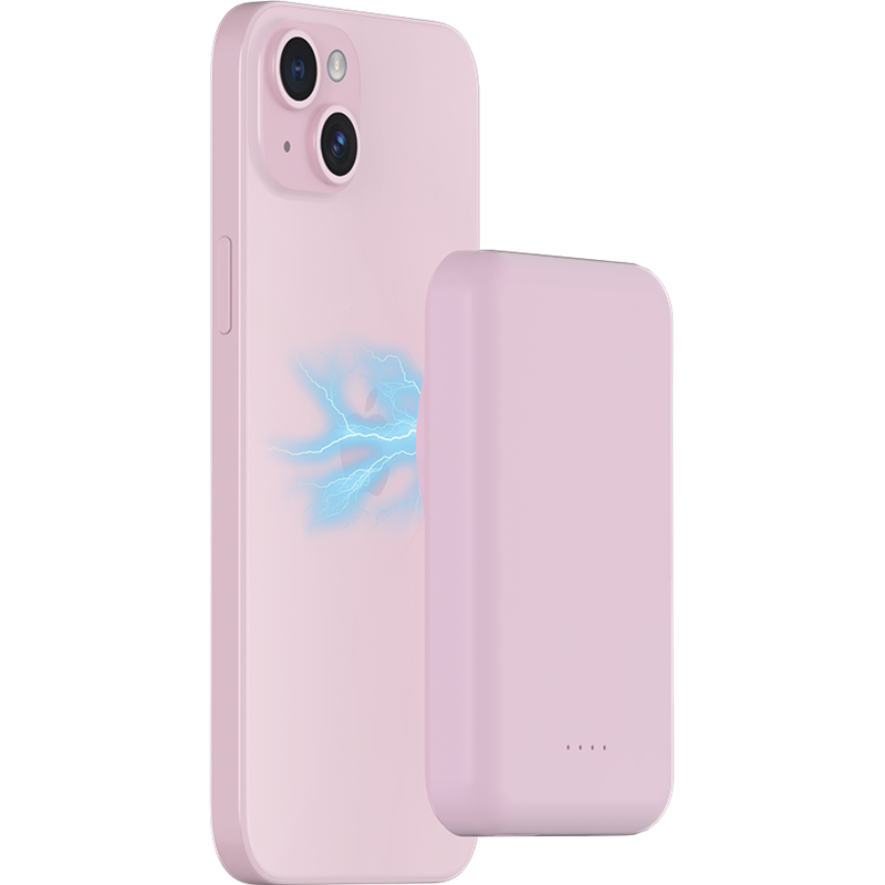 Image secondaire de Powerbank USB A+C 5000mAh + Induction 5W Compatible MagSafe Rose Bigben