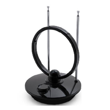 Antenne TV intrieure 50db - ronde amplifieUHF/VHFavec filtre 4G noire - gain m