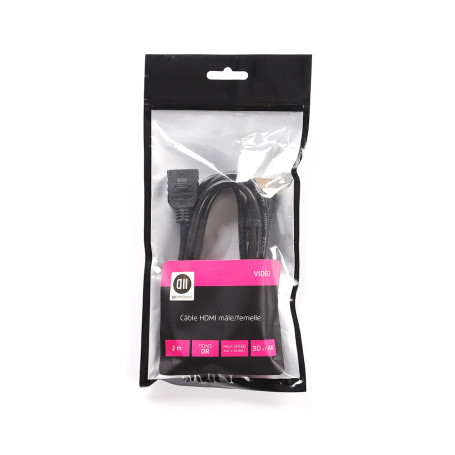 Rallonge HDMI m le/femelle 2m noir