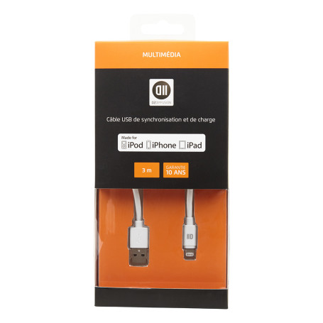 C ble USB pour Apple Lighting 3 m blanc