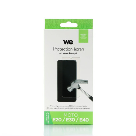 WE Verre tremp MOTOROLA E20 / E30 / E40 : Protection cran - anti-rayures - ant