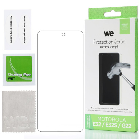 WE Verre tremp MOTOROLA E32 / E32S / G22 : Protection cran - anti-rayures - an