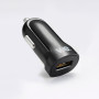 Chargeur allume-cigare 1 USB 2.4A noir - format MINI indicateur lumineux