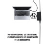 Chargeur universel pour PC portable 90W format SLIM avec 8 fiches noir