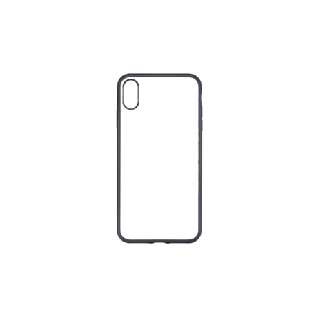 We Coque de protection RUBBER APPLE IPHONE XS: Dos transparent contour mat noir-