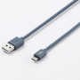 C ble USB/micro USB en silicone - 2m - bleu