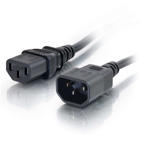 C2G Cordon d'extension d'alimentation pour ordinateur AWG 18 (IEC320C13 à IEC320C14) de 2 M