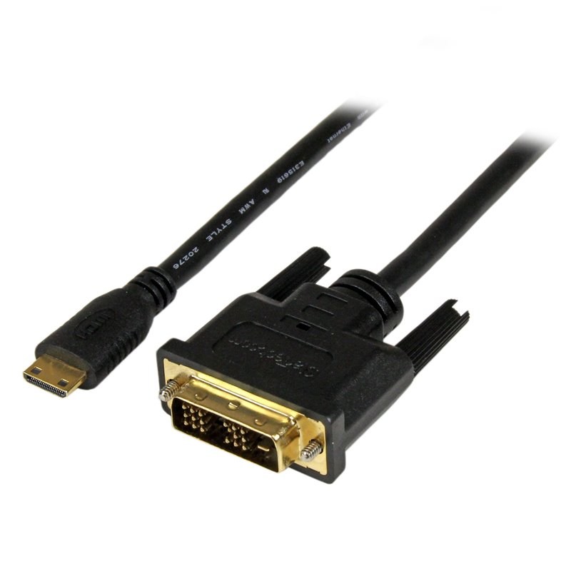 Startech.com Câble Mini HDMI vers DVI de 2m - Câble DVI-D vers HDMI (1920x1200p) - Mini HDMI Mâle 19 Broches vers DVI-D Mâle - C
