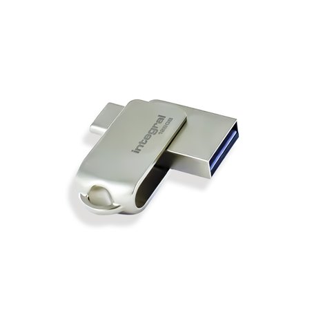 Integral 128GB 360-C Dual USB-C & USB 3.0 lecteur USB flash 128 Go USB Type-A / USB Type-C 3.2 Gen 1 (3.1 Gen 1) Argent