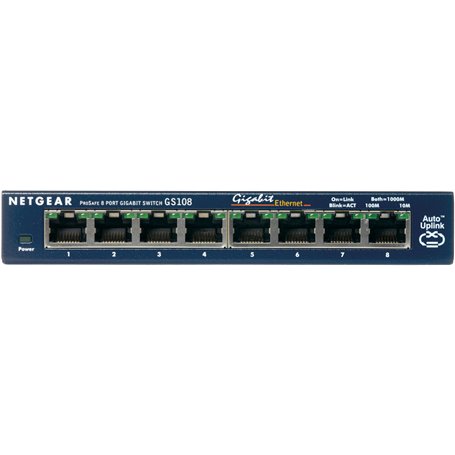 NETGEAR GS108GE commutateur réseau Non-géré Gigabit Ethernet (10/100/1000) Bleu